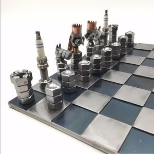 Unique Steampunk Industrial Chess Board